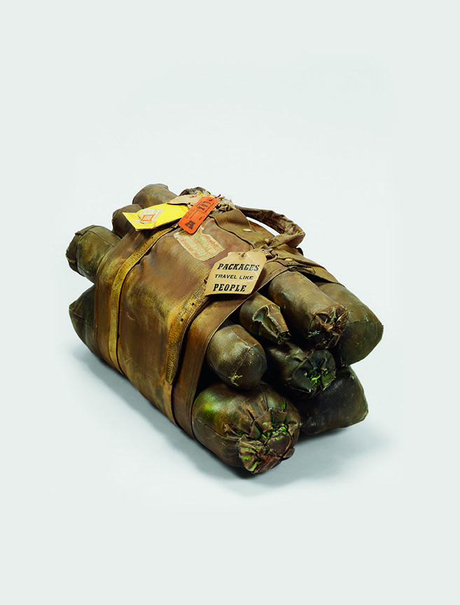 John Outterbridge, Case in Point (from the Rag Man Series), ca. 1970. Mixed media, 12 x 12 x 24 inches. Hammer Museum, Los Angeles. Purchase. Photo by Brian Forrest.