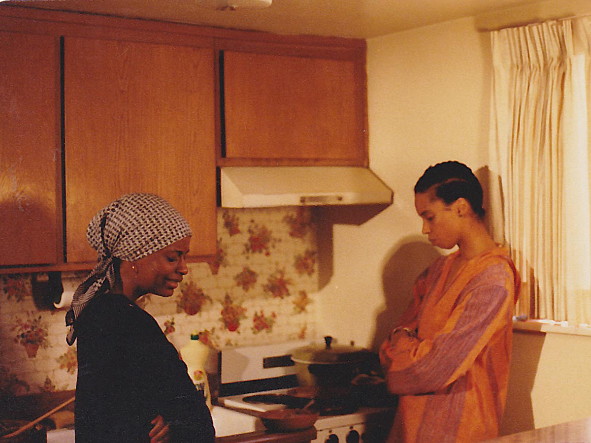 Production still from African Woman—U.S.A. (1980) by Ijeoma Iloputaife. Image courtesy of the artist and the UCLA Film and Television Archive.