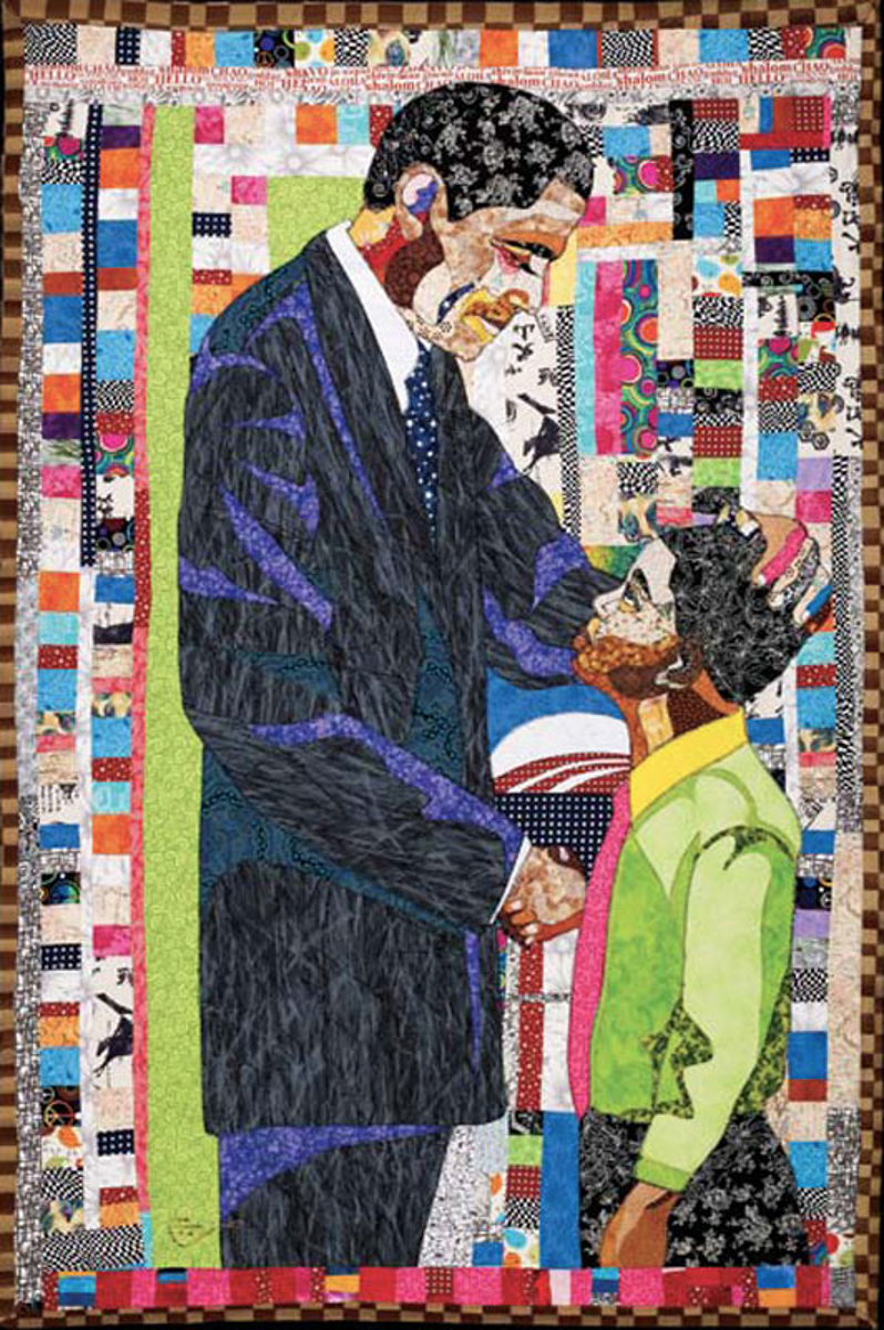 Ramsess, President Barack Obama and Me. Fabric. 60 x 96 inches.