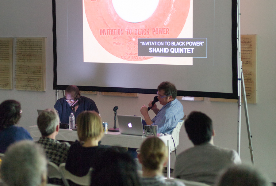 In Conversation: Fred Moten and Pat Thomas at Art + Practice. Los Angeles. April 16, 2015. Photo by Elon Schoenholz.