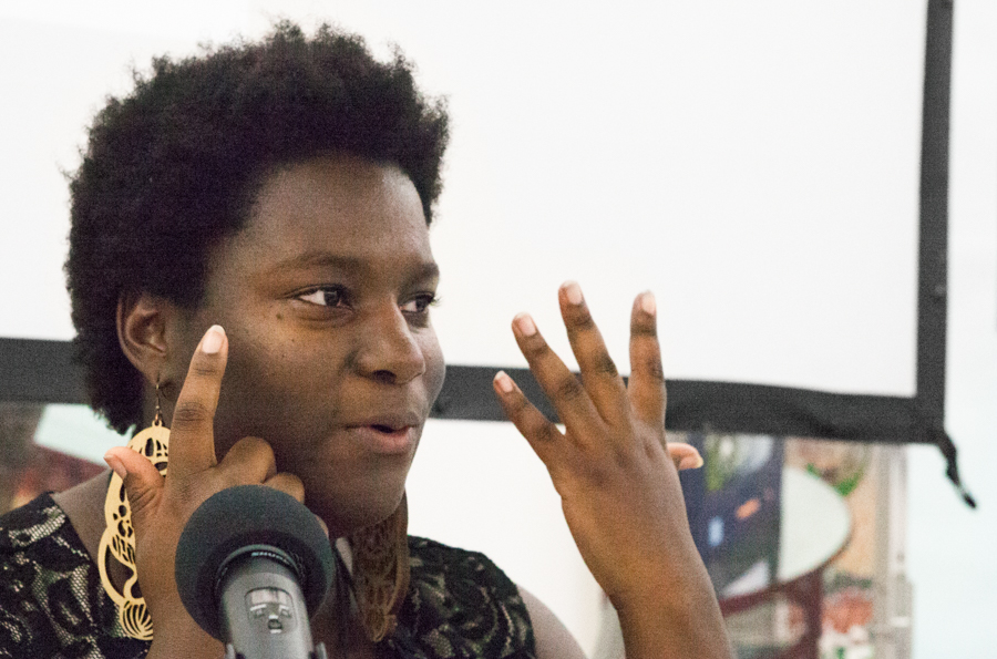 Kenyatta A.C. Hinkle: Navigating Ain’tness: Exploring the Kentifrica Archive at Art + Practice. Los Angeles. October 8, 2015. Photo by Elon Schoenholz.