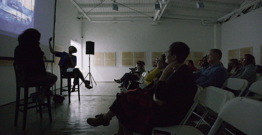 In Conversation: Sandy Rodriguez and Isabelle Lutterodt at Art + Practice. Los Angeles. March 18, 2015. Photo by Sean Shim Boyle.